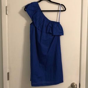 NWT J. Crew Factory One Shoulder Dress in Linen